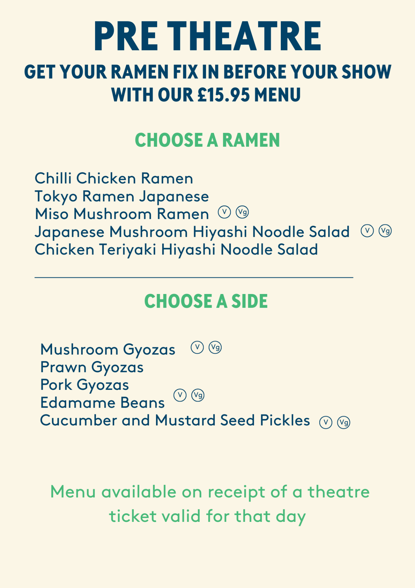 Pre Theatre Set Menu